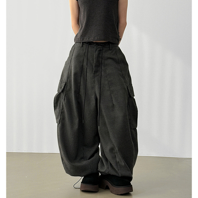 Localmansion韩代抽绳宽松工装裤