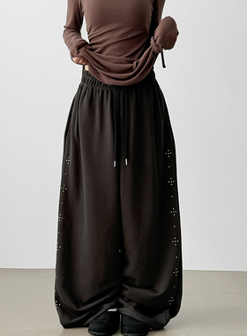 韩代25F/W stud cotton balloon banding pants (unisex)铆钉长裤