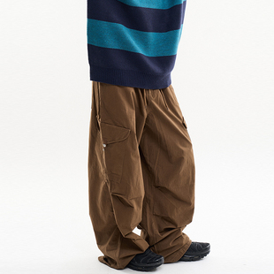 韩代Raucohouse Sihora snap cargo parachute pants 工装休闲裤