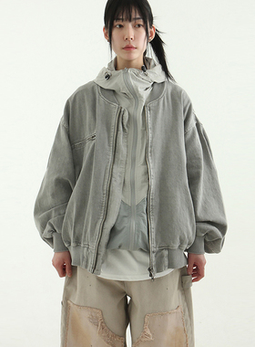 韩代24 pigmented cotton rip pocket blouson (unisex)做旧夹克