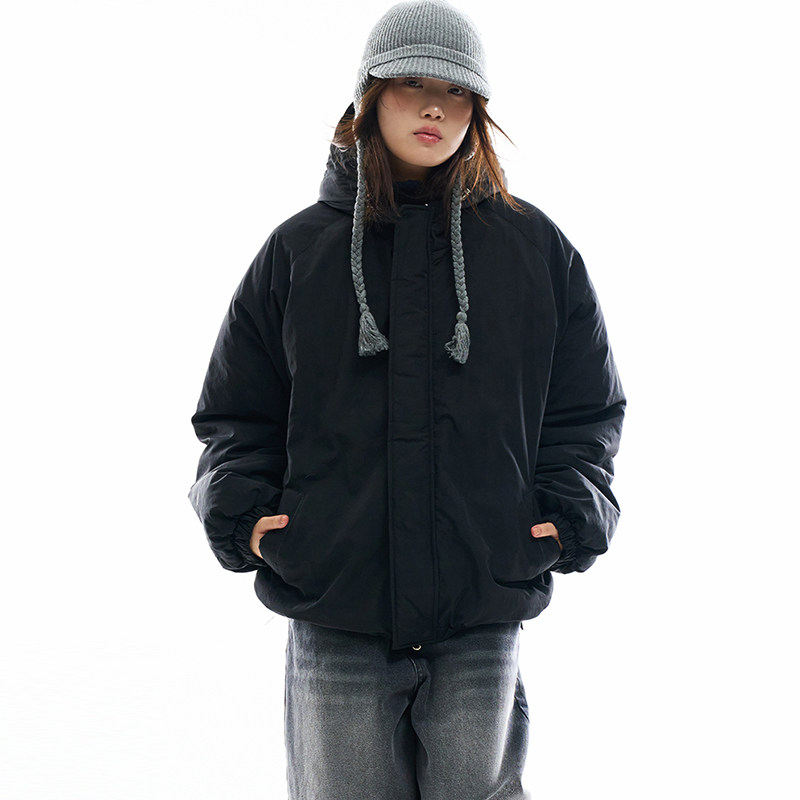 韩国代购Raucohouse Easy cap hood nylon padded jumper连帽棉服
