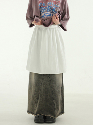 Localmansion韩代喇叭形围裙半裙