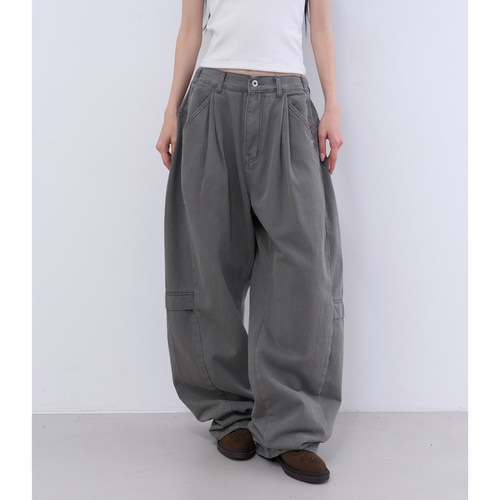 lowear韩代松紧腰工装长裤