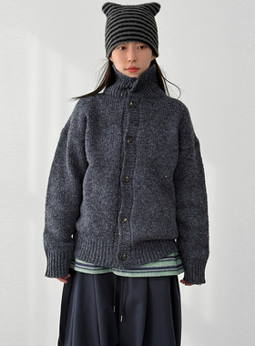 韩代25F/W high neck knit cardigan (unisex)高领针织开衫毛衣
