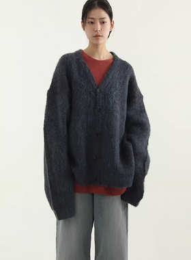 韩国代购 oversize mohair cardigan (unisex) 宽松毛衣针织开衫