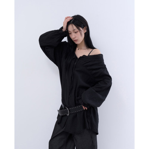 lowear韩代薄款长袖宽松衬衫