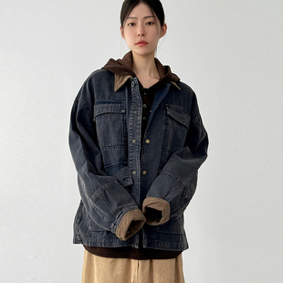 cotton pigmented work jacket 水洗夹克外套 韩国代购 unisex