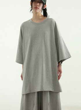 韩国代购oversize section cotton half tee (unisex)棉质宽松T恤