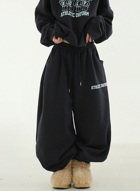 韩代24ATHLETIC printed balloon banding pants(unisex)抽绳卫裤