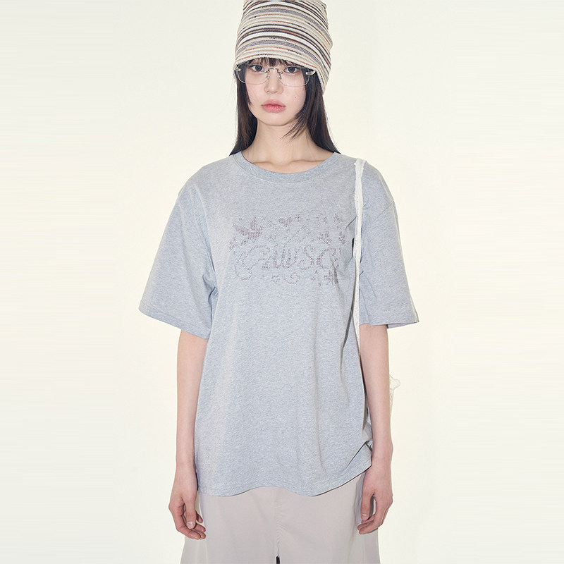 韩代Raucohouse Elo cross stitch tee 短袖T恤上衣个性百搭女