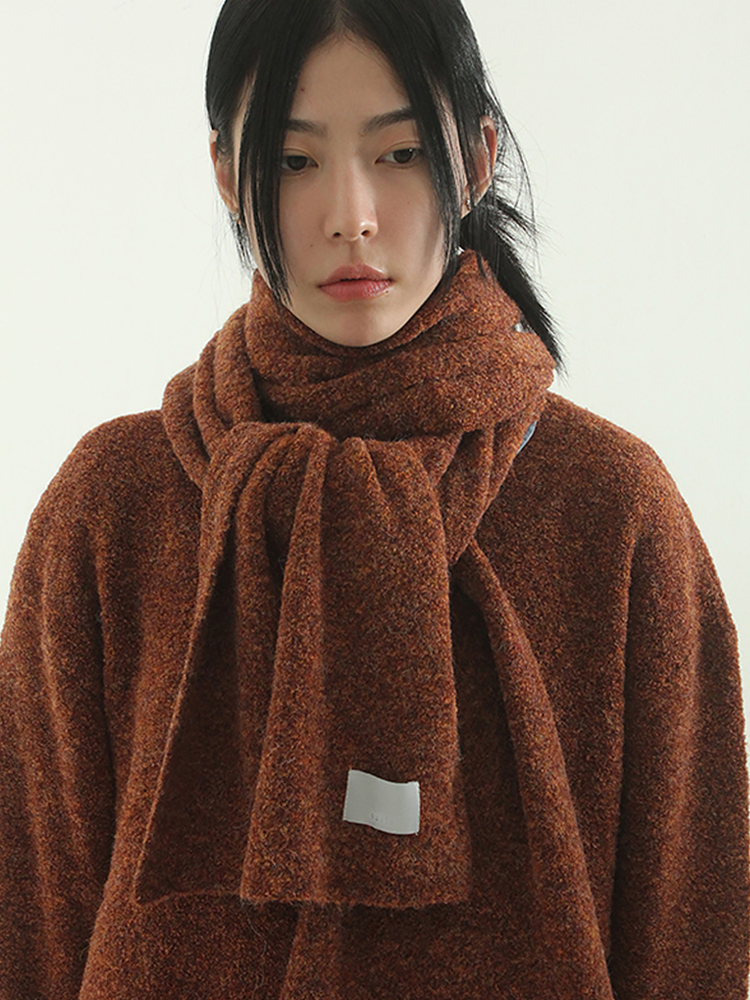 韩国代购23F/W wave knit muffler 设计师宽幅围巾针织多色男女