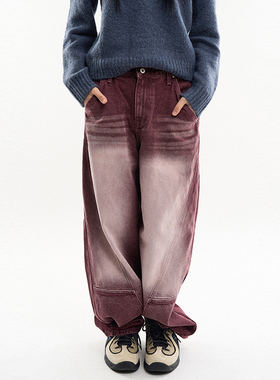 韩代Raucohouse Blinker incision semi balloon denim pants牛仔