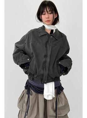 韩国代购26 pigmented cotton blouson 设计师款水洗夹克外套宽松