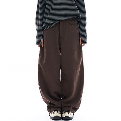 Raucohouse韩代宽松休闲条绒裤