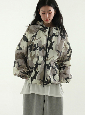 韩国代购25S/S camo pattern paper wind jacket(unisex)迷彩夹克