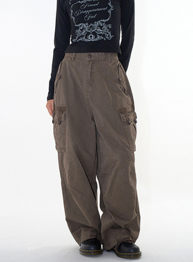 韩代Raucohouse Tape dyeing cargo pants 复古口袋工装长裤百搭