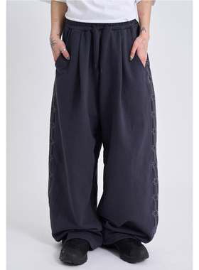 Raucohouse韩代 Sunday sideline sweatpants 侧花纹抽绳运动卫裤