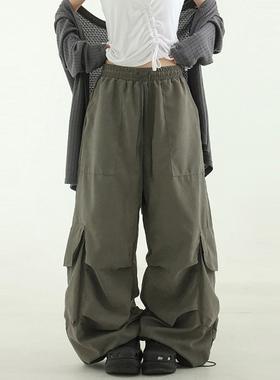 韩代24 suede cargo pocket jogger banding pants(unisex)工装裤