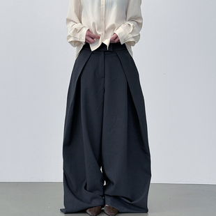 韩代26A slacks 长裤 banding 捏褶西裤 flare pleated unisex