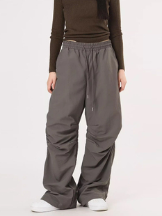 韩代Raucohouse Folded elastic casual pants 褶皱松紧休闲裤女