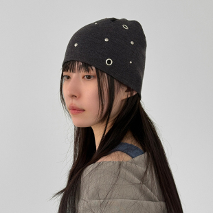 eyelet stud beanie 铆钉圆孔无檐帽冷帽 韩国代购 设计师款 26A
