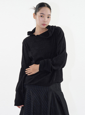 韩国代购Raucohouse Leven zip-up hood sweater 长袖连帽针织衫