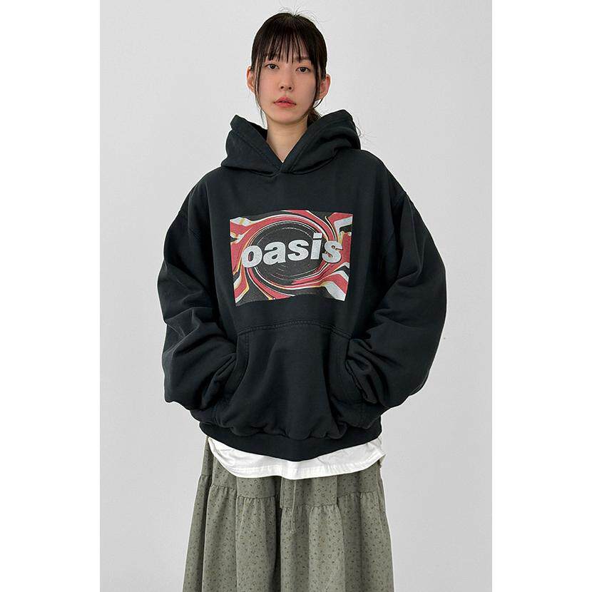 韩国代购26 printed cotton hoody (unisex) 字母印花长袖帽衫女
