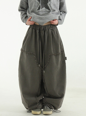 韩代23 peach cotton balloon banding pants (unisex)阔腿长裤女