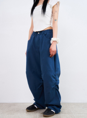 韩代Raucohouse Canna ripstop balloon wide banding pants 长裤
