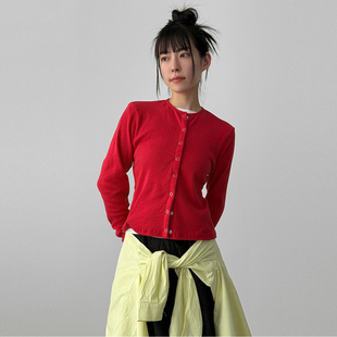 knit 女 系扣开衫 长袖 cardigan lace button snap 26A 韩国代购