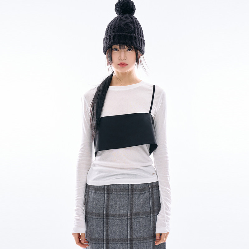 韩国代购Raucohouse Monique string bustier 复古小众吊带背心
