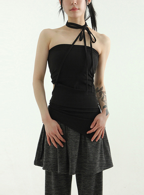 韩国代购24S/S side hole string mini ops 设计师无袖迷你短裙女