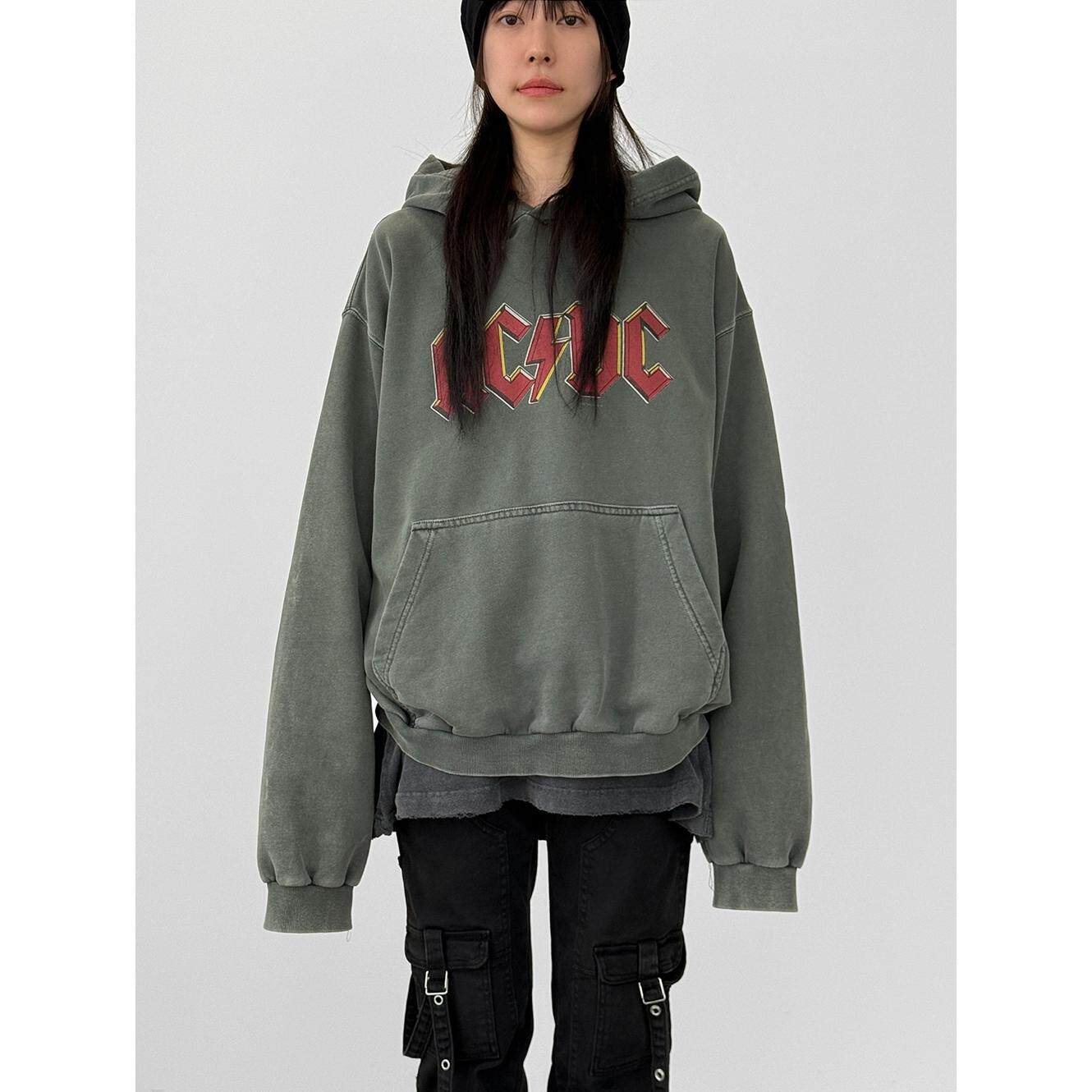 韩国代购26 printed cotton hoody (unisex) 设计师字母宽松帽衫