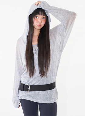 韩代Raucohouse Luel twin hood set微透长袖T恤背心组合套装百搭
