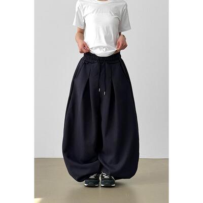 Localmansion韩代捏褶宽松卫裤