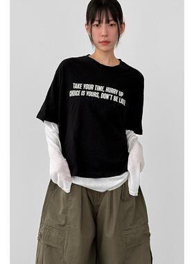 Localmansion韩代26 printed slub half tee (unisex)字母短袖T恤