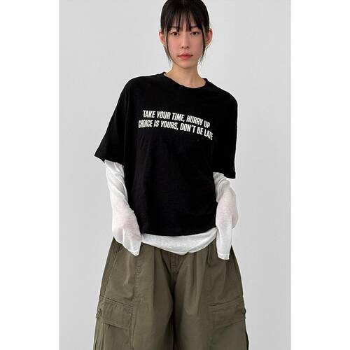 Localmansion韩代字母短袖T恤