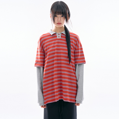 Raucohouse韩代条纹长袖T恤