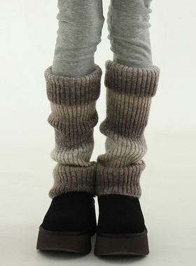韩国代购25A/W gradation knit leg warmer 设计师渐变针织腿套