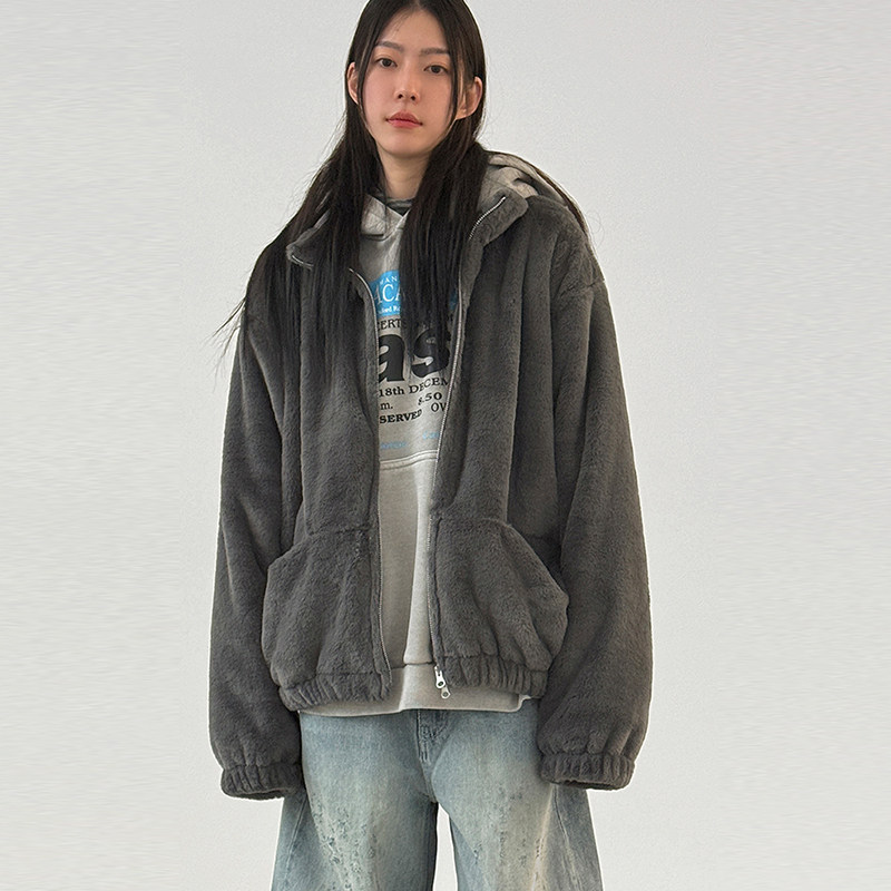 Localmansion韩代毛绒夹克外套