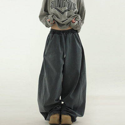 Localmansion韩代水洗抽绳长裤