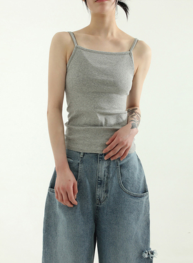 韩国代购cotton sleeveless midi top打底吊带背心百搭修身休闲女
