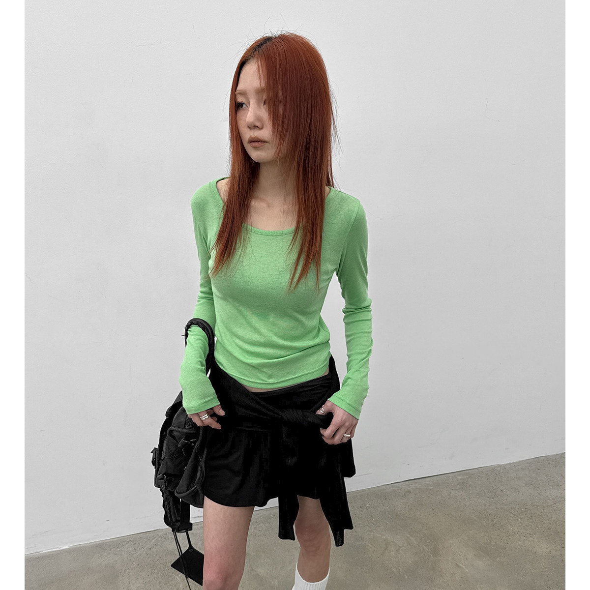 韩国代购26 Latof Tencel Basic Long Sleeve T-Shirt 长袖打底T