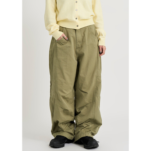 韩代Raucohouse Rush panel military wide pants 宽松工装长裤