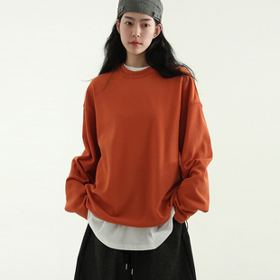 waffle string tee 韩国代购 华夫格抽绳长袖 unisex T恤女 25A