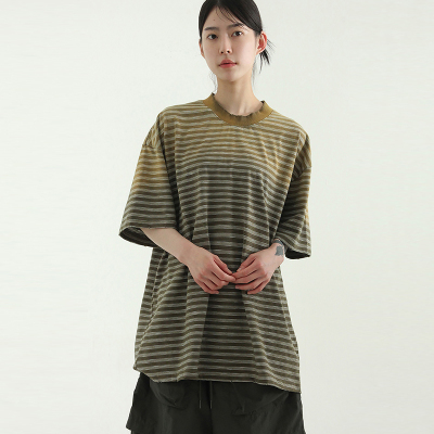 Localmansion韩代水洗条纹T恤
