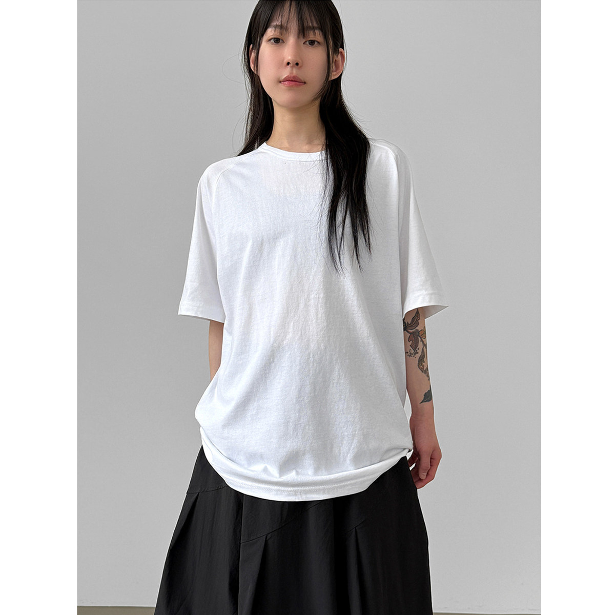 韩国代购26A/W raglan cotton half tee (unisex) 插肩半袖T恤女