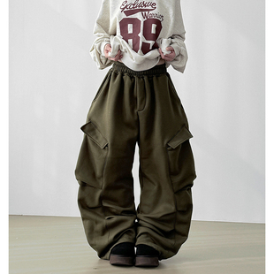 pocket wide 加绒卫裤 unisex oblique pants 韩代25F banding