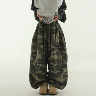 韩代24camo pattern cargo balloon banding pants(uniex)迷彩裤