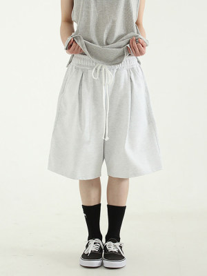 韩代 essential pin tuck half banding pants(unisex)卫裤半腿裤